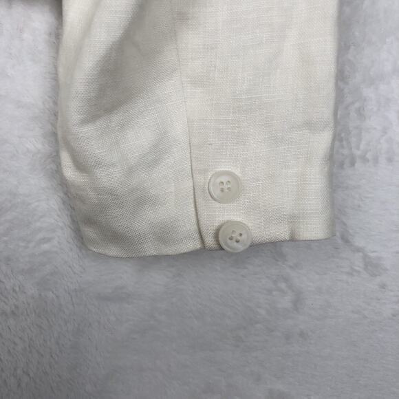 CW‎ CLIFFORD & WILLS Petites 100% Linen Jacket Sz 10P White Academia Office - Picture 11 of 15